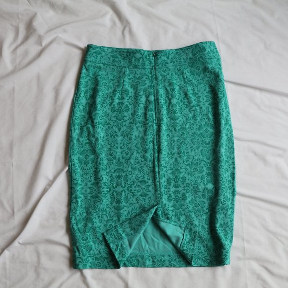 Lord & Taylor Teal High-Waisted Pencil Skirt - Picture 3 of 5